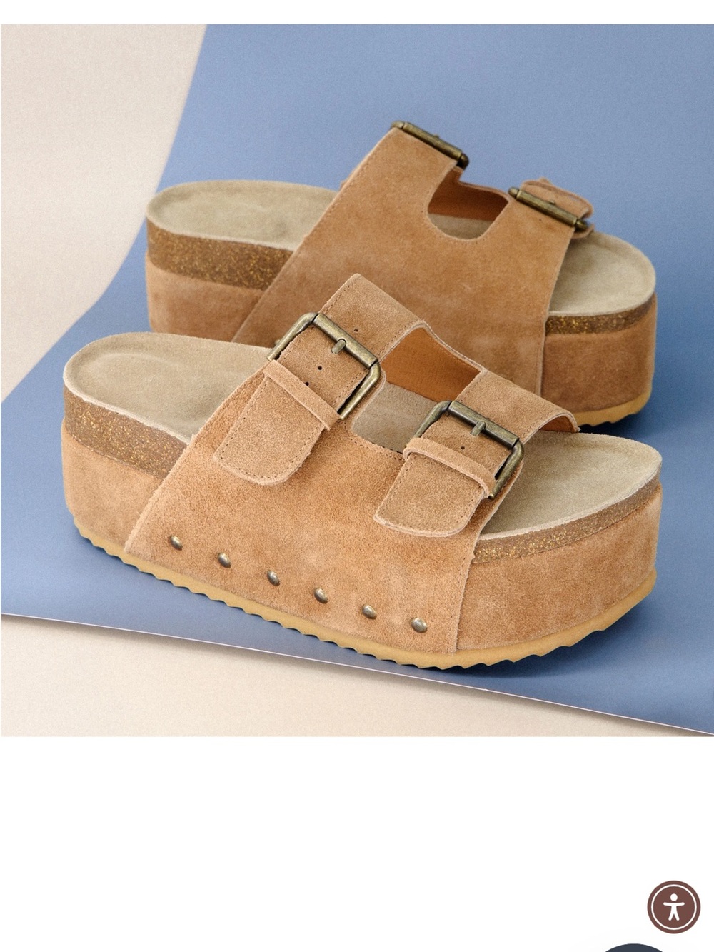 Cushionaire Guru platform Sandal Chestnut Suede New nvr worn sz 9.5